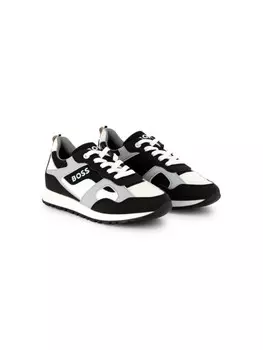 BOSS Kidswear кроссовки со вставками, синий