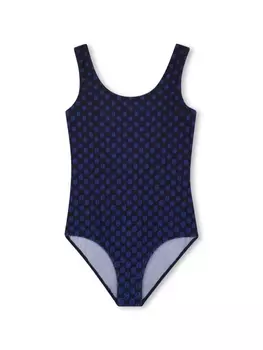 BOSS Kidswear купальник с монограммой, синий