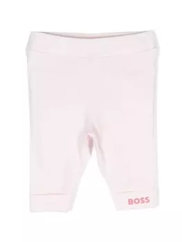 BOSS Kidswear легинсы с вышитым логотипом, розовый