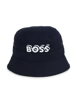 BOSS Kidswear панама с логотипом, синий