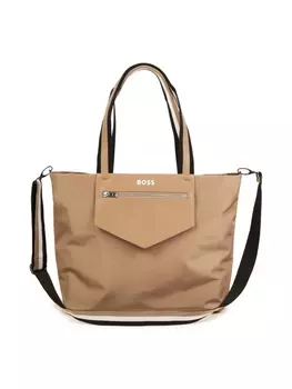 BOSS Kidswear пеленальная сумка с логотипом, коричневый