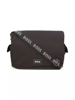 BOSS Kidswear пеленальная сумка с нашивкой-логотипом, черный