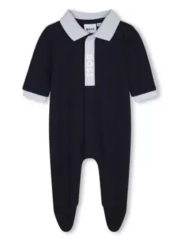 BOSS Kidswear пижама из органического хлопка с логотипом, синий