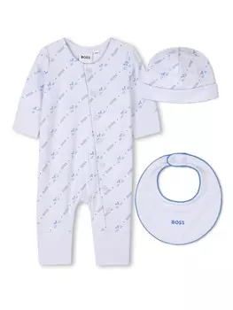 BOSS Kidswear пижама с логотипом, белый