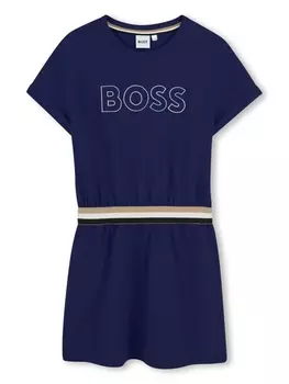 BOSS Kidswear платье с короткими рукавами, синий