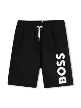 BOSS Kidswear плавки-шорты с логотипом, черный