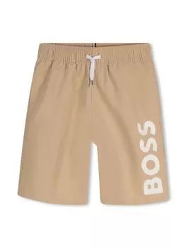 BOSS Kidswear плавки-шорты с логотипом, нейтральный