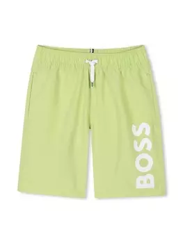 BOSS Kidswear плавки-шорты с логотипом, зеленый