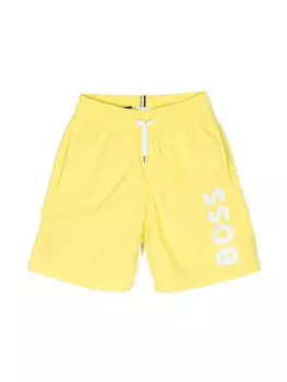 BOSS Kidswear плавки-шорты с логотипом, желтый