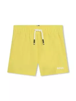 BOSS Kidswear плавки-шорты с логотипом, желтый