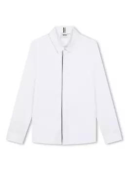 BOSS Kidswear поплиновая рубашка, белый