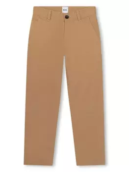 BOSS Kidswear прямые брюки чинос, коричневый