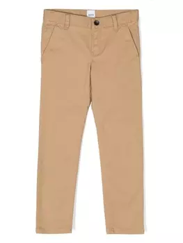 BOSS Kidswear прямые брюки чинос, коричневый