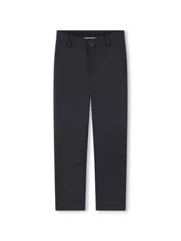 BOSS Kidswear прямые брюки из смесовой шерсти, синий