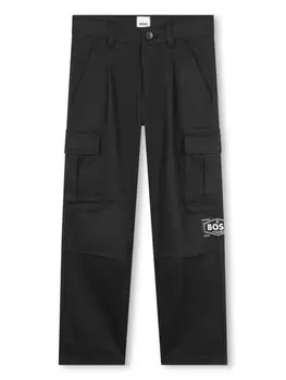 BOSS Kidswear прямые брюки карго, черный