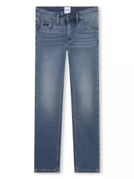 BOSS Kidswear прямые джинсы с заниженной талией, синий