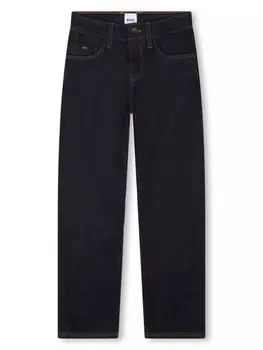 BOSS Kidswear прямые джинсы средней посадки, синий