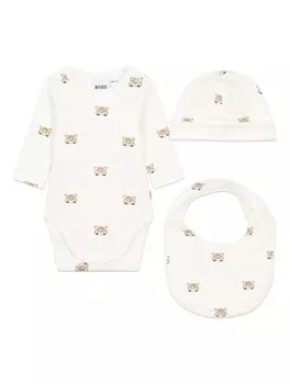 BOSS Kidswear Red Panda babygrow (набор из трех штук), белый