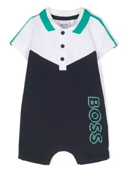 BOSS Kidswear ромпер с логотипом, синий
