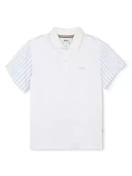 BOSS Kidswear рубашка поло с логотипом, белый