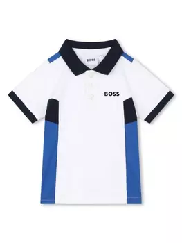 BOSS Kidswear рубашка поло с логотипом, белый