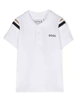 BOSS Kidswear рубашка поло с логотипом, белый