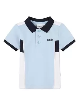 BOSS Kidswear рубашка поло с логотипом, синий