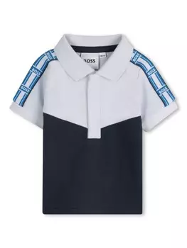 BOSS Kidswear рубашка поло с логотипом, синий