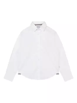BOSS Kidswear рубашка с длинными рукавами и вышитым логотипом, белый