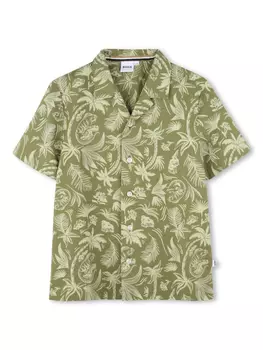 BOSS Kidswear рубашка с принтом, зеленый