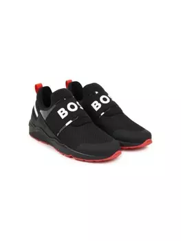 BOSS Kidswear сетчатые кроссовки с логотипом, черный
