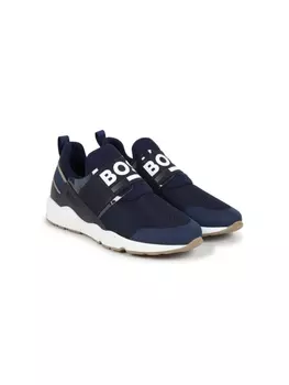 BOSS Kidswear сетчатые кроссовки с логотипом, синий