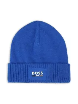 BOSS Kidswear шапочка с логотипом, синий
