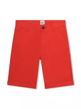 BOSS Kidswear шорты на пуговицах, красный