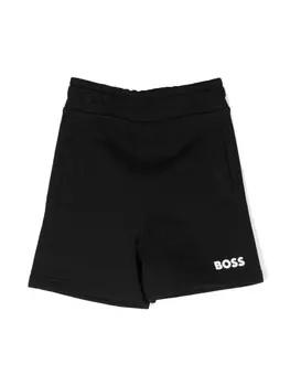 BOSS Kidswear шорты с логотипом, черный