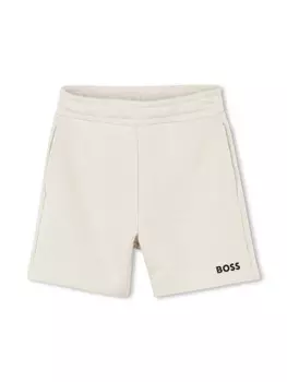 BOSS Kidswear шорты с логотипом, нейтральный цвет