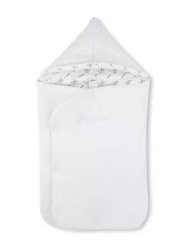 BOSS Kidswear спальный конверт с вышитым логотипом, белый