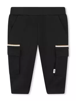 BOSS Kidswear спортивные брюки карго с полосками, черный