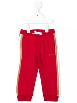 BOSS Kidswear спортивные брюки с лампасами, красный