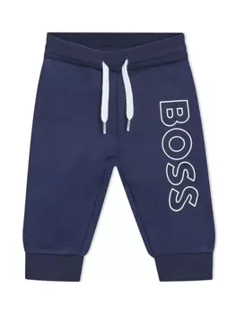 BOSS Kidswear спортивные брюки с логотипом, синий