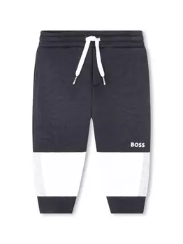 BOSS Kidswear спортивные брюки с логотипом, синий