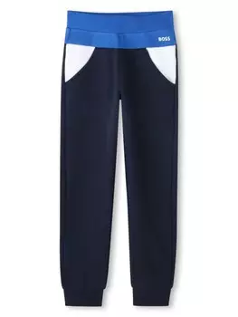 BOSS Kidswear спортивные брюки с логотипом, синий