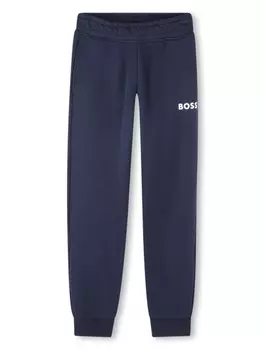BOSS Kidswear спортивные брюки с логотипом, синий