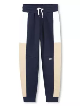 BOSS Kidswear спортивные брюки в стиле колор-блок, синий