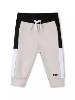 BOSS Kidswear спортивные брюки в стиле колор-блок, нейтральный цвет