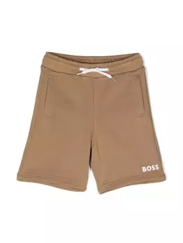 BOSS Kidswear спортивные шорты с логотипом, нейтральный цвет