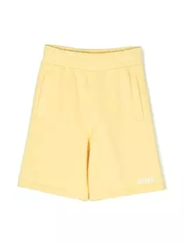 BOSS Kidswear спортивные шорты с логотипом, желтый