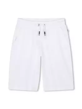 BOSS Kidswear спортивные шорты с вышитым логотипом, белый