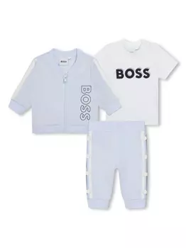 BOSS Kidswear спортивный костюм с логотипом, белый