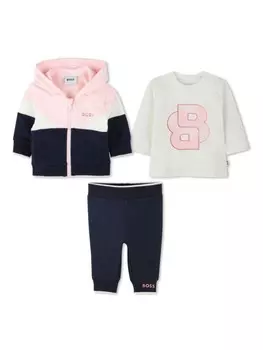 BOSS Kidswear спортивный костюм с логотипом (комплект из трех), синий